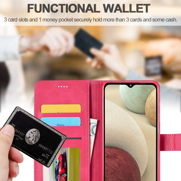 For Samsung Galaxy A12 LC.IMEEKE Calf Texture Horizontal Flip Leather Case, with Holder & Card Slots & Wallet & Photo Frame(Red) - Galaxy Phone Cases by LC.IMEEKE | Online Shopping UK | buy2fix