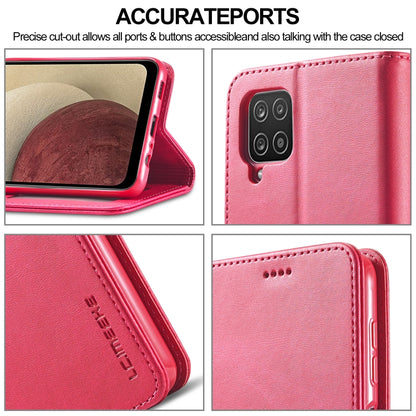 For Samsung Galaxy A12 LC.IMEEKE Calf Texture Horizontal Flip Leather Case, with Holder & Card Slots & Wallet & Photo Frame(Red) - Galaxy Phone Cases by LC.IMEEKE | Online Shopping UK | buy2fix
