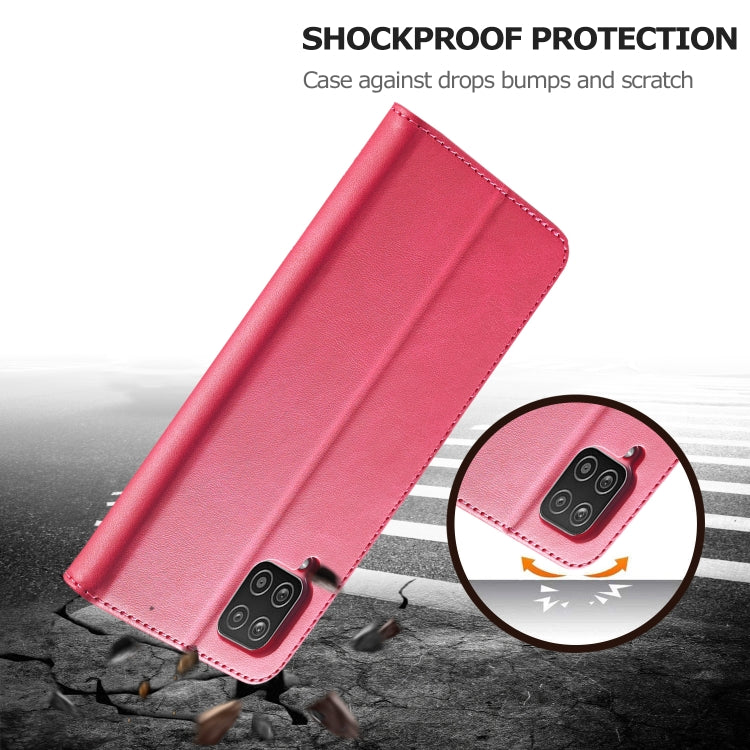 For Samsung Galaxy A12 LC.IMEEKE Calf Texture Horizontal Flip Leather Case, with Holder & Card Slots & Wallet & Photo Frame(Red) - Galaxy Phone Cases by LC.IMEEKE | Online Shopping UK | buy2fix