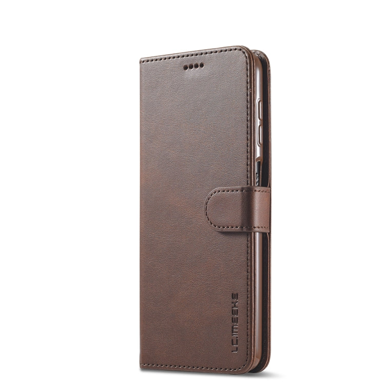 For Samsung Galaxy A12 LC.IMEEKE Calf Texture Horizontal Flip Leather Case, with Holder & Card Slots & Wallet & Photo Frame(Coffee) - Galaxy Phone Cases by LC.IMEEKE | Online Shopping UK | buy2fix