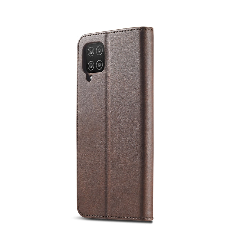 For Samsung Galaxy A12 LC.IMEEKE Calf Texture Horizontal Flip Leather Case, with Holder & Card Slots & Wallet & Photo Frame(Coffee) - Galaxy Phone Cases by LC.IMEEKE | Online Shopping UK | buy2fix