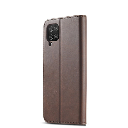 For Samsung Galaxy A12 LC.IMEEKE Calf Texture Horizontal Flip Leather Case, with Holder & Card Slots & Wallet & Photo Frame(Coffee) - Galaxy Phone Cases by LC.IMEEKE | Online Shopping UK | buy2fix