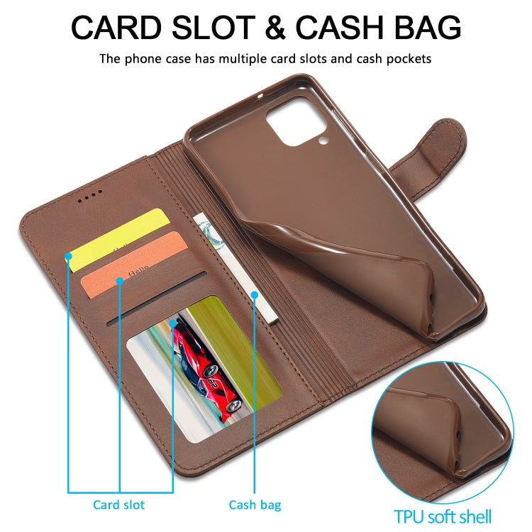 For Samsung Galaxy A12 LC.IMEEKE Calf Texture Horizontal Flip Leather Case, with Holder & Card Slots & Wallet & Photo Frame(Coffee) - Galaxy Phone Cases by LC.IMEEKE | Online Shopping UK | buy2fix
