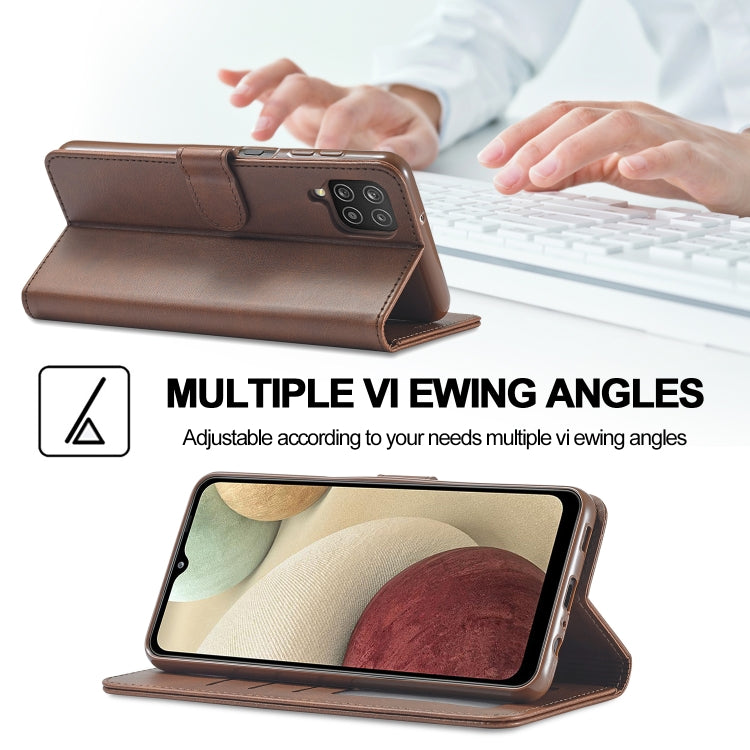 For Samsung Galaxy A12 LC.IMEEKE Calf Texture Horizontal Flip Leather Case, with Holder & Card Slots & Wallet & Photo Frame(Coffee) - Galaxy Phone Cases by LC.IMEEKE | Online Shopping UK | buy2fix