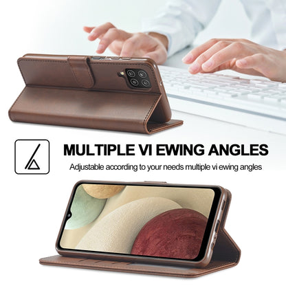 For Samsung Galaxy A12 LC.IMEEKE Calf Texture Horizontal Flip Leather Case, with Holder & Card Slots & Wallet & Photo Frame(Coffee) - Galaxy Phone Cases by LC.IMEEKE | Online Shopping UK | buy2fix