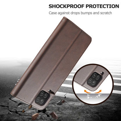 For Samsung Galaxy A12 LC.IMEEKE Calf Texture Horizontal Flip Leather Case, with Holder & Card Slots & Wallet & Photo Frame(Coffee) - Galaxy Phone Cases by LC.IMEEKE | Online Shopping UK | buy2fix