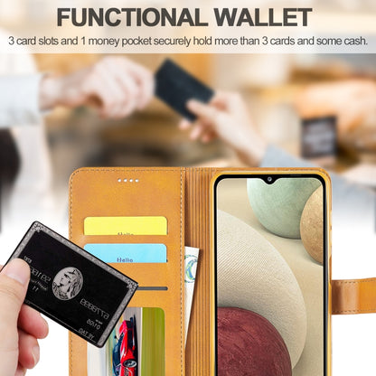 For Samsung Galaxy A12 LC.IMEEKE Calf Texture Horizontal Flip Leather Case, with Holder & Card Slots & Wallet & Photo Frame(Brown) - Galaxy Phone Cases by LC.IMEEKE | Online Shopping UK | buy2fix