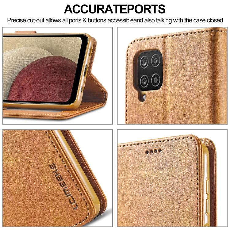 For Samsung Galaxy A12 LC.IMEEKE Calf Texture Horizontal Flip Leather Case, with Holder & Card Slots & Wallet & Photo Frame(Brown) - Galaxy Phone Cases by LC.IMEEKE | Online Shopping UK | buy2fix