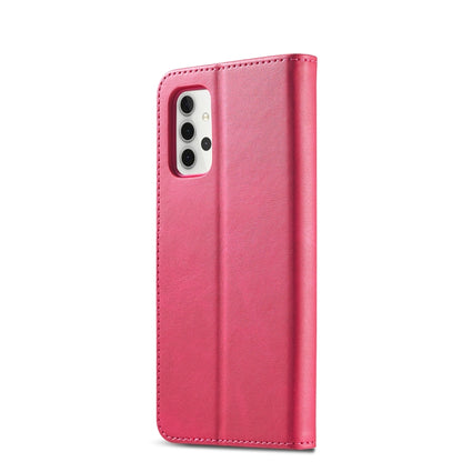 For Samsung Galaxy A32 5G LC.IMEEKE Calf Texture Horizontal Flip Leather Case, with Holder & Card Slots & Wallet & Photo Frame(Red) - Galaxy Phone Cases by LC.IMEEKE | Online Shopping UK | buy2fix