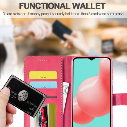 For Samsung Galaxy A32 5G LC.IMEEKE Calf Texture Horizontal Flip Leather Case, with Holder & Card Slots & Wallet & Photo Frame(Red) - Galaxy Phone Cases by LC.IMEEKE | Online Shopping UK | buy2fix
