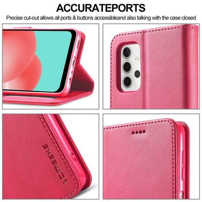 For Samsung Galaxy A32 5G LC.IMEEKE Calf Texture Horizontal Flip Leather Case, with Holder & Card Slots & Wallet & Photo Frame(Red) - Galaxy Phone Cases by LC.IMEEKE | Online Shopping UK | buy2fix