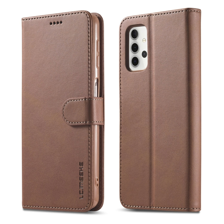 For Samsung Galaxy A32 5G LC.IMEEKE Calf Texture Horizontal Flip Leather Case, with Holder & Card Slots & Wallet & Photo Frame(Coffee) - Galaxy Phone Cases by LC.IMEEKE | Online Shopping UK | buy2fix