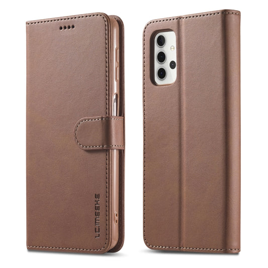 For Samsung Galaxy A32 5G LC.IMEEKE Calf Texture Horizontal Flip Leather Case, with Holder & Card Slots & Wallet & Photo Frame(Coffee) - Galaxy Phone Cases by LC.IMEEKE | Online Shopping UK | buy2fix