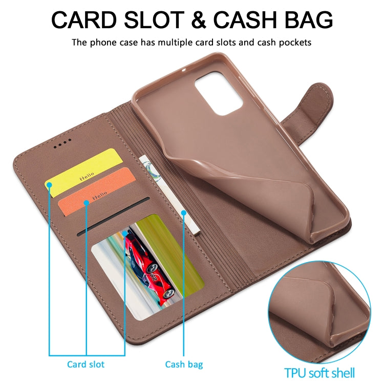 For Samsung Galaxy A32 5G LC.IMEEKE Calf Texture Horizontal Flip Leather Case, with Holder & Card Slots & Wallet & Photo Frame(Coffee) - Galaxy Phone Cases by LC.IMEEKE | Online Shopping UK | buy2fix