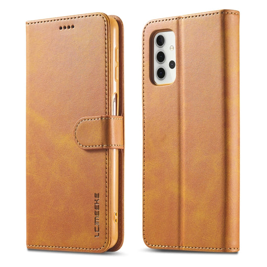 For Samsung Galaxy A32 5G LC.IMEEKE Calf Texture Horizontal Flip Leather Case, with Holder & Card Slots & Wallet & Photo Frame(Brown)