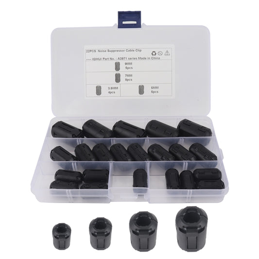 22 PCS / Pack 3.5mm/5mm/7mm/9mm Anti-interference Degaussing Ring Ferrite Ring Cable Clip Core Noise Suppressor Filter - Others by buy2fix | Online Shopping UK | buy2fix
