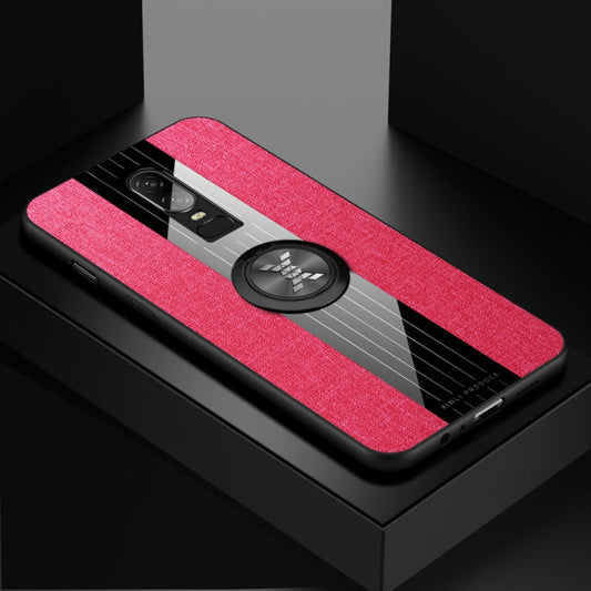 For OnePlus 6 XINLI Stitching Cloth Texture Shockproof TPU Protective Case with Ring Holder(Red) - OnePlus Cases by XINLI | Online Shopping UK | buy2fix
