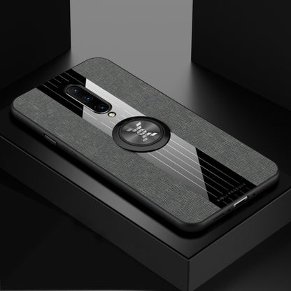 For OnePlus 7 Pro XINLI Stitching Cloth Texture Shockproof TPU Protective Case with Ring Holder(Grey) - OnePlus Cases by XINLI | Online Shopping UK | buy2fix