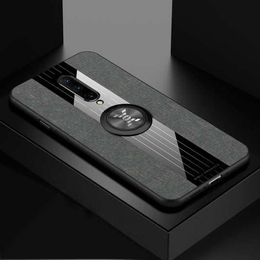 For OnePlus 7 Pro XINLI Stitching Cloth Texture Shockproof TPU Protective Case with Ring Holder(Grey) - OnePlus Cases by XINLI | Online Shopping UK | buy2fix