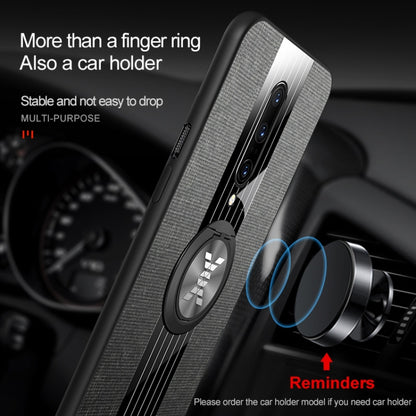 For OnePlus 7 Pro XINLI Stitching Cloth Texture Shockproof TPU Protective Case with Ring Holder(Grey) - OnePlus Cases by XINLI | Online Shopping UK | buy2fix
