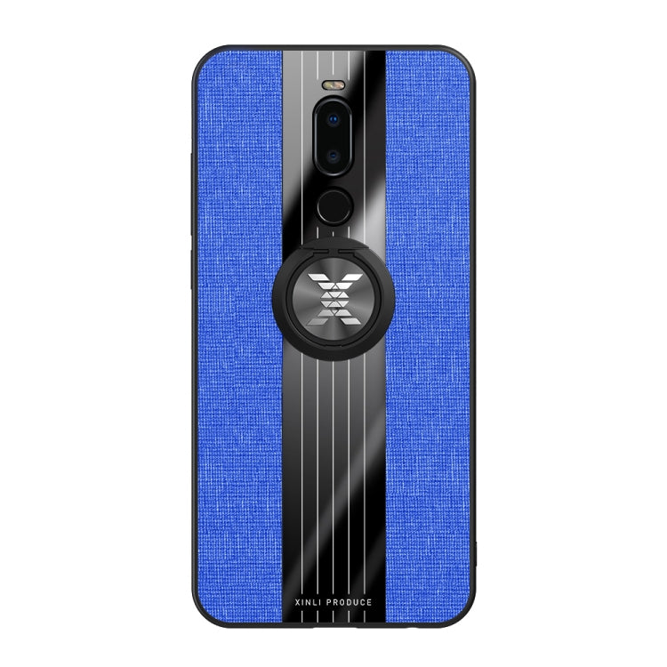 For Meizu Note 8 XINLI Stitching Cloth Texture Shockproof TPU Protective Case with Ring Holder(Blue) - More Brand by XINLI | Online Shopping UK | buy2fix