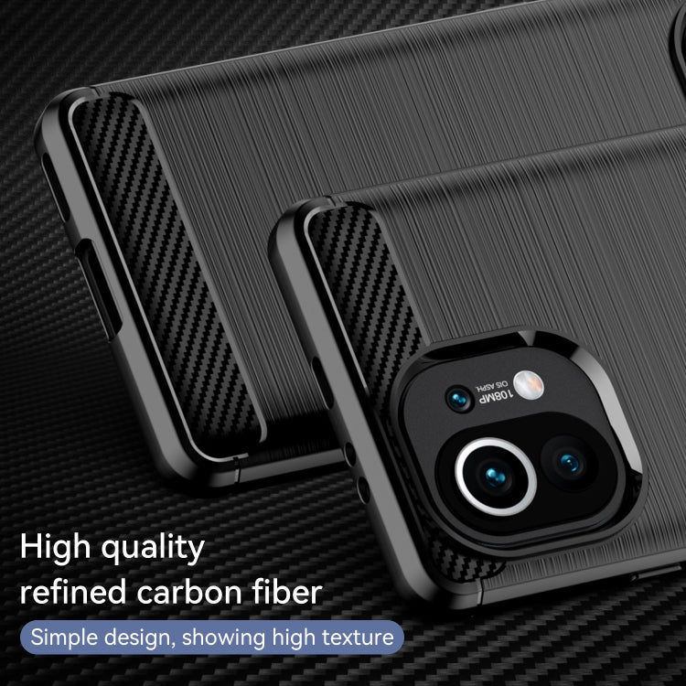 For Xiaomi Mi 11 Brushed Texture Carbon Fiber TPU Case(Black) - Xiaomi Cases by buy2fix | Online Shopping UK | buy2fix