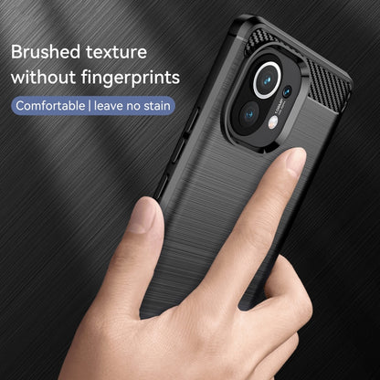 For Xiaomi Mi 11 Brushed Texture Carbon Fiber TPU Case(Black) - Xiaomi Cases by buy2fix | Online Shopping UK | buy2fix