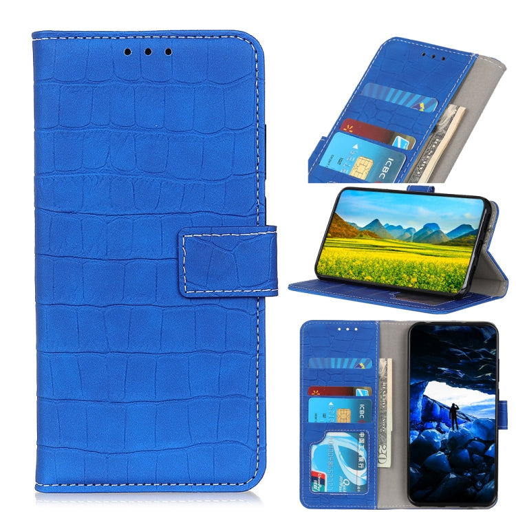 For Samsung Galaxy A52 5G / 4G Crocodile Texture Horizontal Flip Leather Case with Holder & Card Slots & Wallet(Blue) by buy2fix