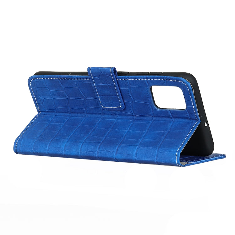 For Samsung Galaxy A52 5G / 4G Crocodile Texture Horizontal Flip Leather Case with Holder & Card Slots & Wallet(Blue) by buy2fix