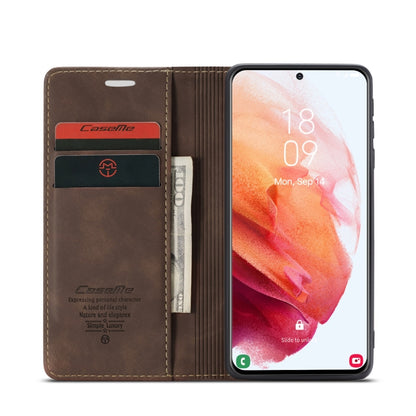 For Samsung Galaxy S21+ 5G CaseMe 013 Multifunctional Horizontal Flip Leather Case with Holder & Card Slot & Wallet(Coffee) - Galaxy S21+ 5G Cases by CaseMe | Online Shopping UK | buy2fix