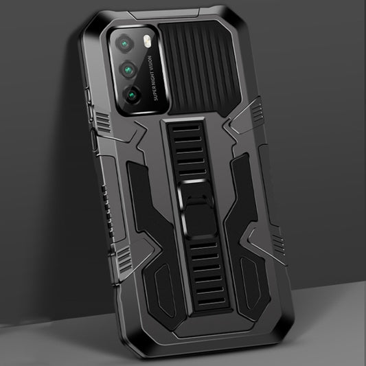 For Xiaomi Poco M3 Vanguard Warrior All Inclusive Double-color Shockproof TPU + PC Protective Case with Holder(Black) - Xiaomi Cases by buy2fix | Online Shopping UK | buy2fix