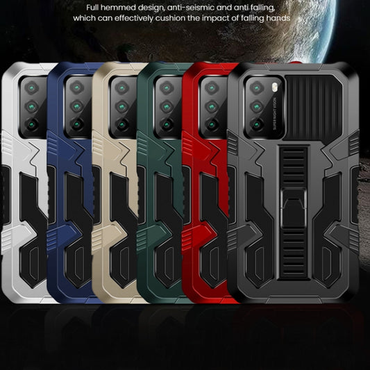 For Xiaomi Poco M3 Vanguard Warrior All Inclusive Double-color Shockproof TPU + PC Protective Case with Holder(Black) - Xiaomi Cases by buy2fix | Online Shopping UK | buy2fix