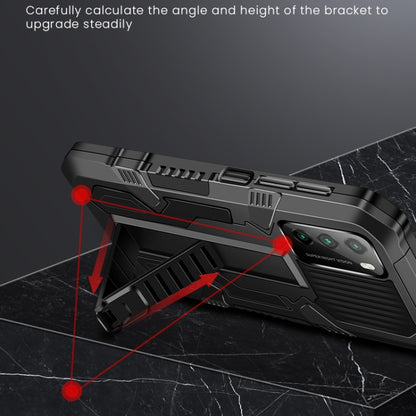 For Xiaomi Poco M3 Vanguard Warrior All Inclusive Double-color Shockproof TPU + PC Protective Case with Holder(Black) - Xiaomi Cases by buy2fix | Online Shopping UK | buy2fix