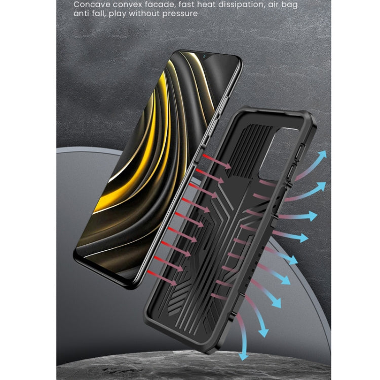 For Xiaomi Poco M3 Vanguard Warrior All Inclusive Double-color Shockproof TPU + PC Protective Case with Holder(Black) - Xiaomi Cases by buy2fix | Online Shopping UK | buy2fix