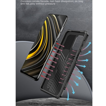 For Xiaomi Poco M3 Vanguard Warrior All Inclusive Double-color Shockproof TPU + PC Protective Case with Holder(Black) - Xiaomi Cases by buy2fix | Online Shopping UK | buy2fix