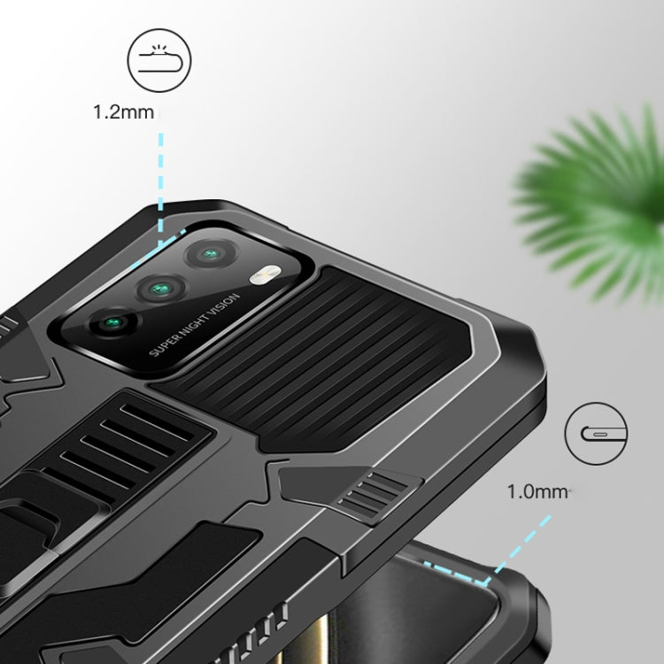 For Xiaomi Poco M3 Vanguard Warrior All Inclusive Double-color Shockproof TPU + PC Protective Case with Holder(Black) - Xiaomi Cases by buy2fix | Online Shopping UK | buy2fix