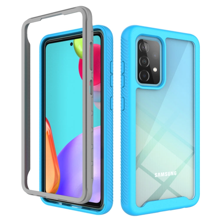 For Samsung Galaxy A52 5G / 4G Starry Sky Solid Color Series Shockproof PC + TPU Protective Case(Sky Blue) by buy2fix