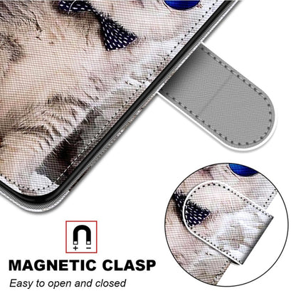 For iPhone SE 2022 / SE 2020 / 8 / 7 Coloured Drawing Cross Texture Horizontal Flip PU Leather Case with Holder & Card Slots & Wallet & Lanyard(Slant Hat Blue Mirror Cat) - iPhone SE 2022 / 2020 / 8 / 7 Cases by buy2fix | Online Shopping UK | buy2fix
