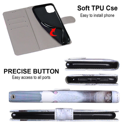 For iPhone SE 2022 / SE 2020 / 8 / 7 Coloured Drawing Cross Texture Horizontal Flip PU Leather Case with Holder & Card Slots & Wallet & Lanyard(Slant Hat Blue Mirror Cat) - iPhone SE 2022 / 2020 / 8 / 7 Cases by buy2fix | Online Shopping UK | buy2fix