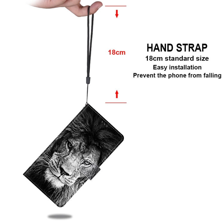 For iPhone 11 Coloured Drawing Cross Texture Horizontal Flip PU Leather Case with Holder & Card Slots & Wallet & Lanyard (B11 Black White Lion Head) - iPhone 11 Cases by buy2fix | Online Shopping UK | buy2fix