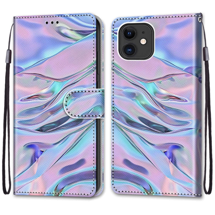 For iPhone 12 mini Coloured Drawing Cross Texture Horizontal Flip PU Leather Case with Holder & Card Slots & Wallet & Lanyard (Fluorescent Water Texture) - iPhone 12 mini Cases by buy2fix | Online Shopping UK | buy2fix