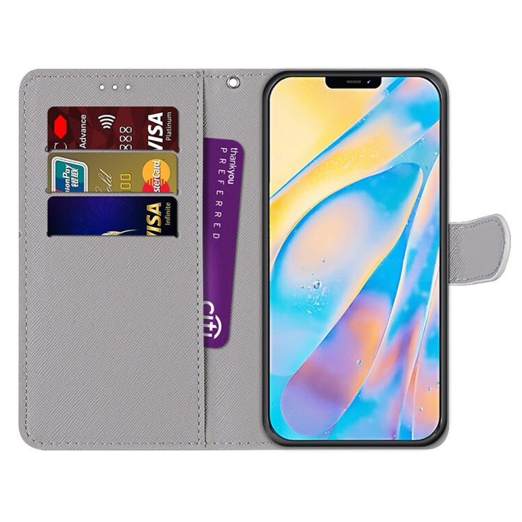 For iPhone 12 mini Coloured Drawing Cross Texture Horizontal Flip PU Leather Case with Holder & Card Slots & Wallet & Lanyard (Big Cat Holding Kitten) - iPhone 12 mini Cases by buy2fix | Online Shopping UK | buy2fix
