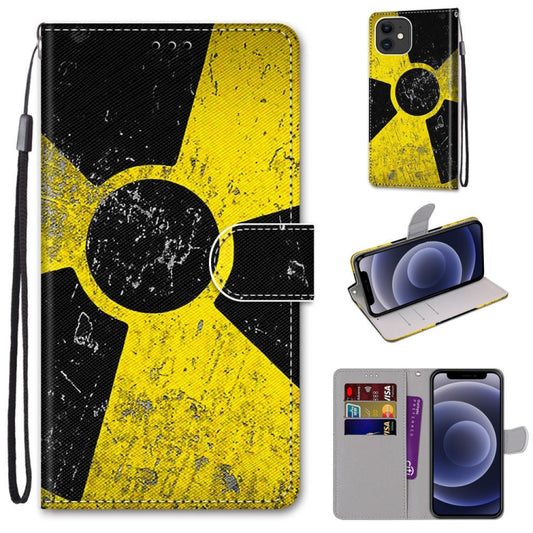 For iPhone 12 mini Coloured Drawing Cross Texture Horizontal Flip PU Leather Case with Holder & Card Slots & Wallet & Lanyard (Yellow Black Logo) - iPhone 12 mini Cases by buy2fix | Online Shopping UK | buy2fix
