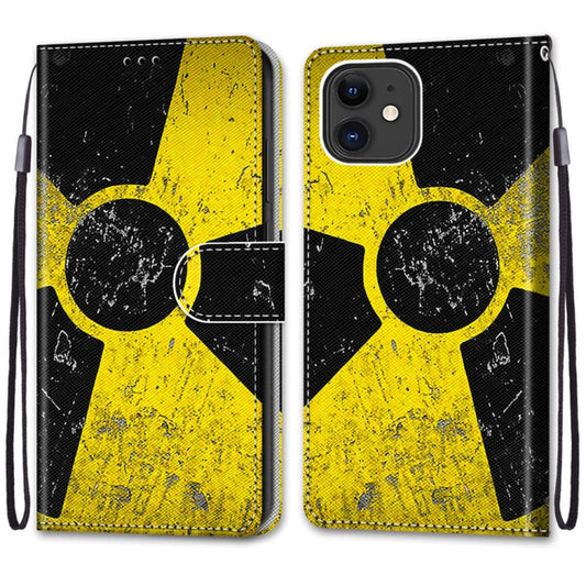 For iPhone 12 mini Coloured Drawing Cross Texture Horizontal Flip PU Leather Case with Holder & Card Slots & Wallet & Lanyard (Yellow Black Logo) - iPhone 12 mini Cases by buy2fix | Online Shopping UK | buy2fix