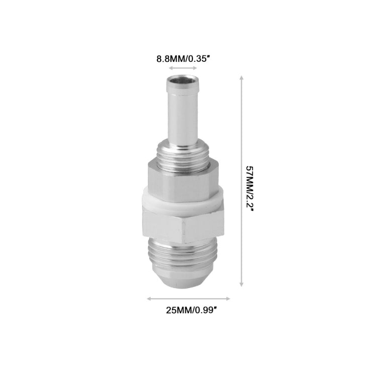 AN8 Straight to 3/8 inch Hose Barb Double Fuel Pump Tank Fitting Bulkhead Adapter Fitting - Engine Fittings by buy2fix | Online Shopping UK | buy2fix