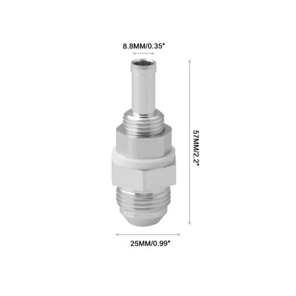 AN8 Straight to 3/8 inch Hose Barb Double Fuel Pump Tank Fitting Bulkhead Adapter Fitting - Engine Fittings by buy2fix | Online Shopping UK | buy2fix