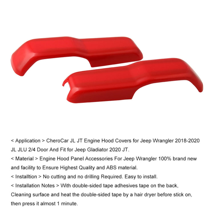2 PCS Car Engine Hood Hinge Cover Decorative Cover for Jeep Wrangler JL JLU 2018-2020 - Engine Fittings by buy2fix | Online Shopping UK | buy2fix