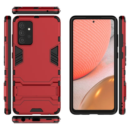 For Samsung Galaxy A72 5G(US Version) PC + TPU Shockproof Protective Case with Holder(Red) by buy2fix