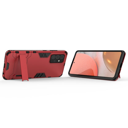For Samsung Galaxy A72 5G(US Version) PC + TPU Shockproof Protective Case with Holder(Red) by buy2fix