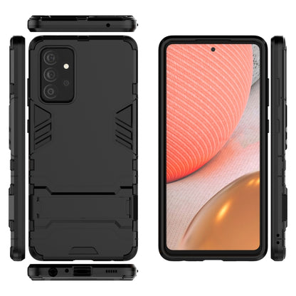 For Samsung Galaxy A72 5G(US Version) PC + TPU Shockproof Protective Case with Holder(Black) by buy2fix
